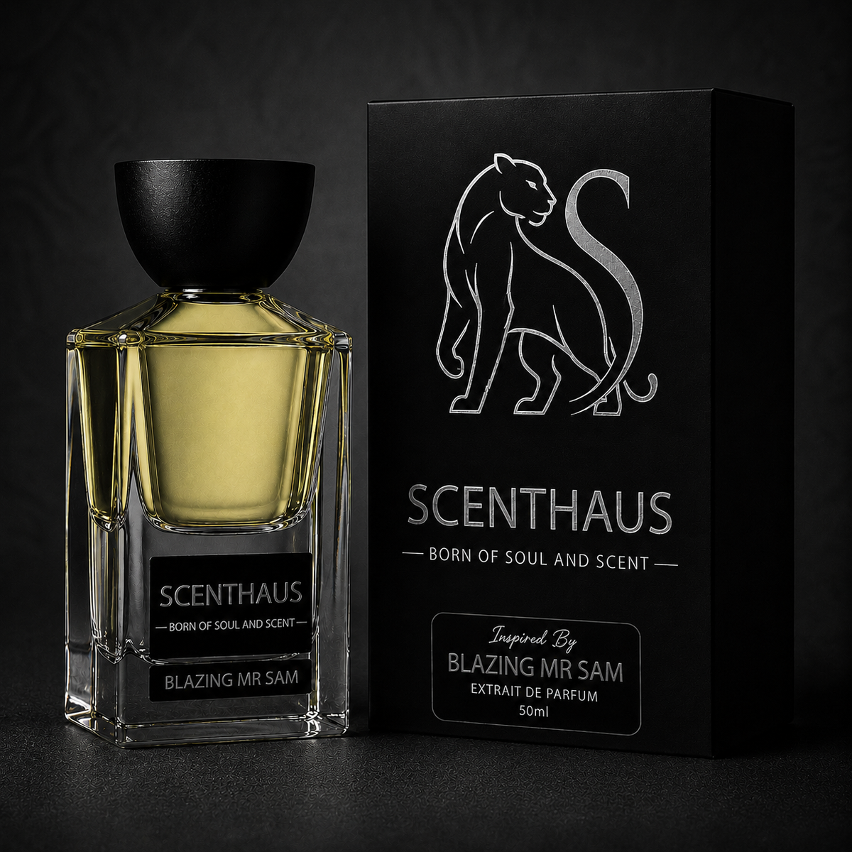 Blazing Mr Sam 50ml eau de parfum by Scenthaus – boozy fruity amber fragrance