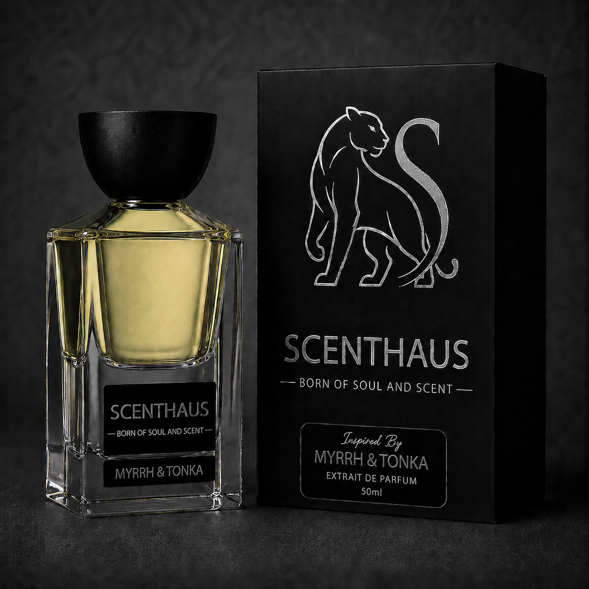 Myrrh and Tonka 50ml eau de parfum by Scenthaus – sweet vanilla resin fragrance